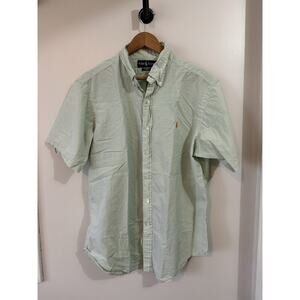 Polo Ralph Lauren Classic Fit Mens Gingham Short Sleeve Button Down Shirt Size L